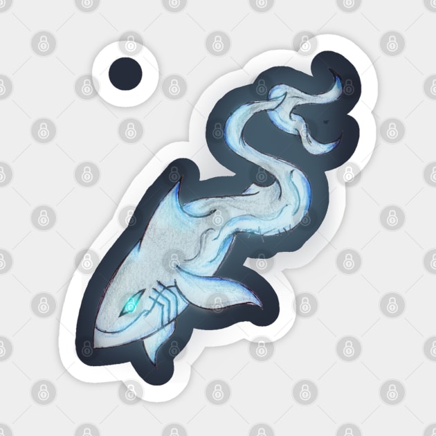 Great White Ghost Sticker by KristenOKeefeArt